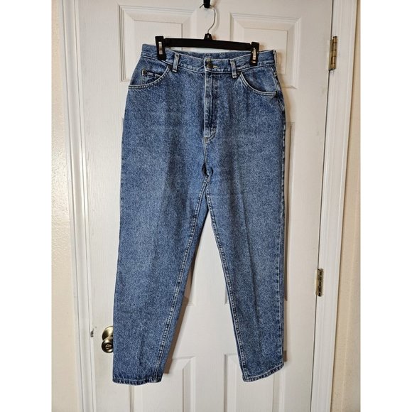 Vintage 80s 90s Lee Blue Jeans Medium Wash Womens Jeans Sz 14x29 14 Med Tapored - Picture 1 of 16
